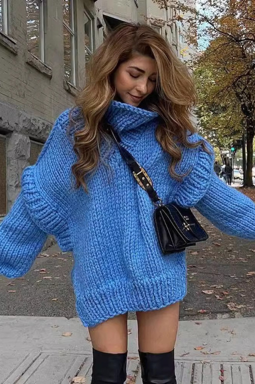 Margot Chunky Knit Turtleneck Grey 4