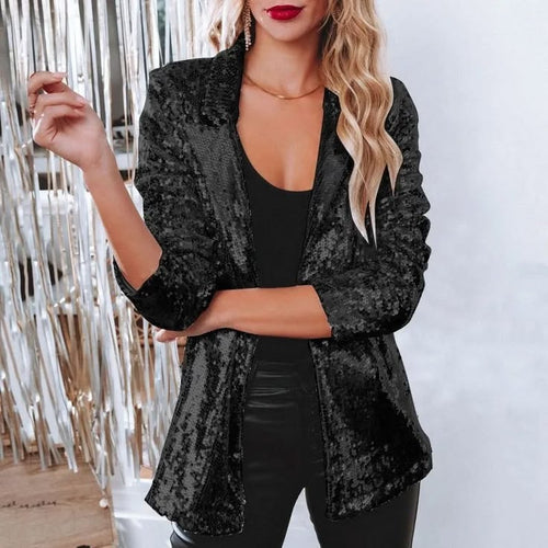Reva Sequin Blazer Black 1
