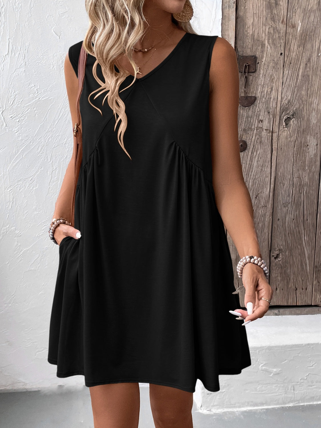 Violetta Ruched V-Neck Dress Multi 14