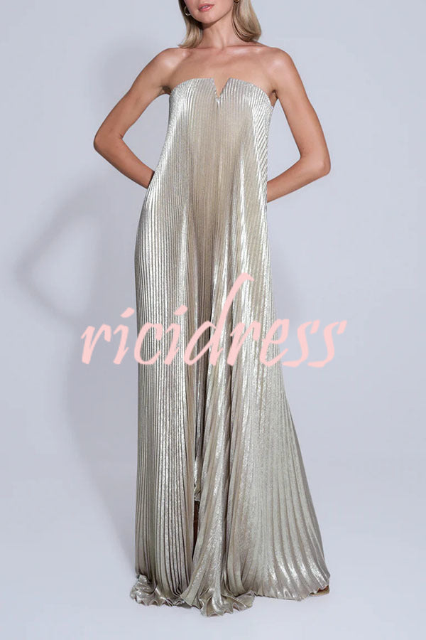 Maya Metallic Off-Shoulder Maxi Dress Multi 5