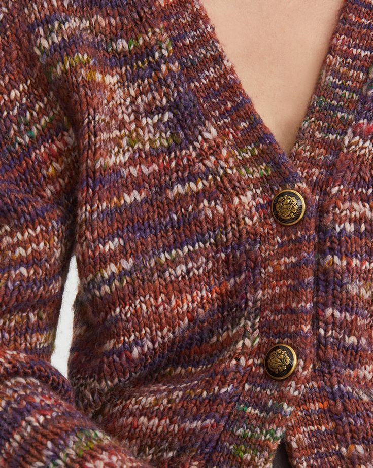 Veronica Burgundy Space-Dyed Cardigan Burgundy 1