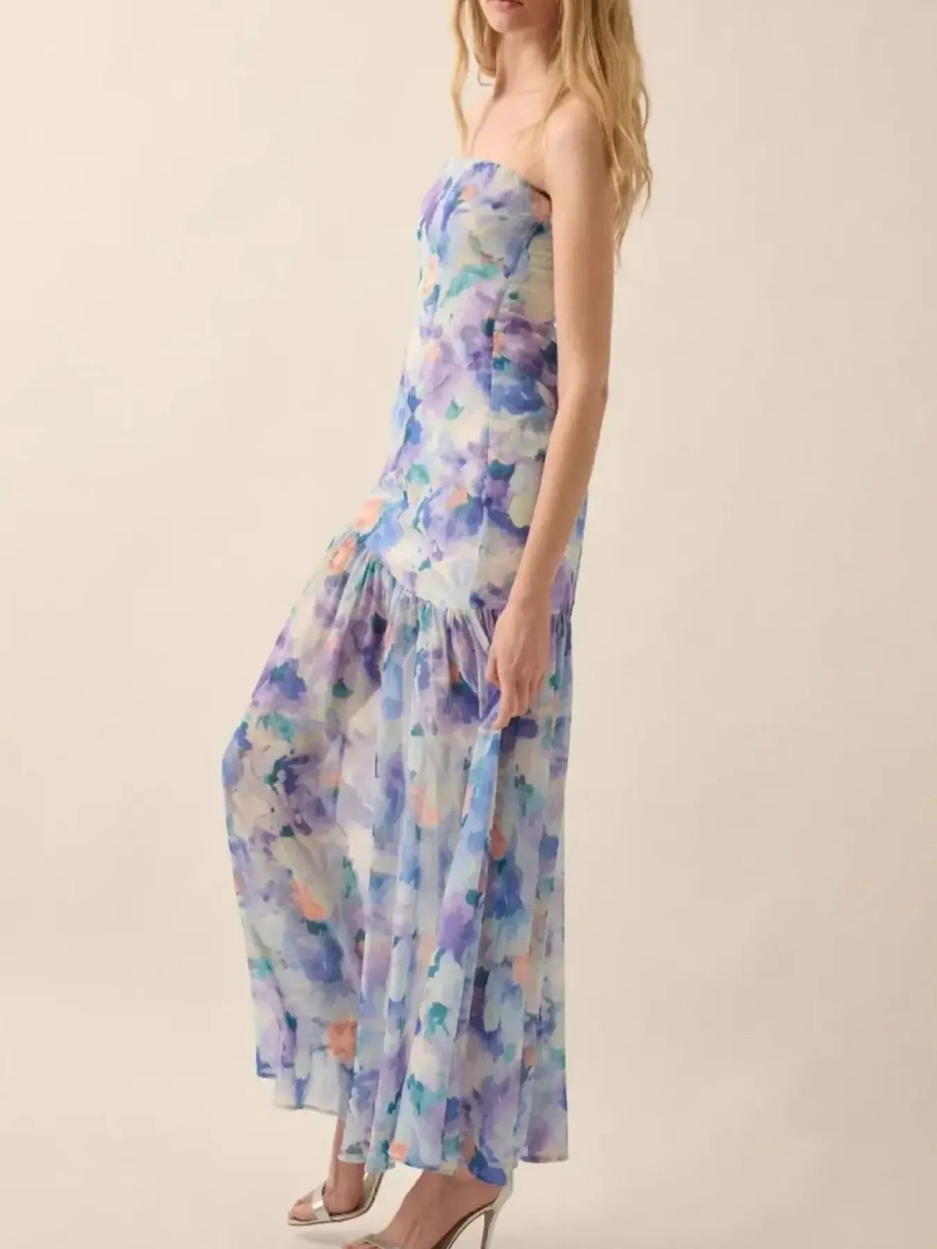 Margot Floral Maxi Dress Lavender 8