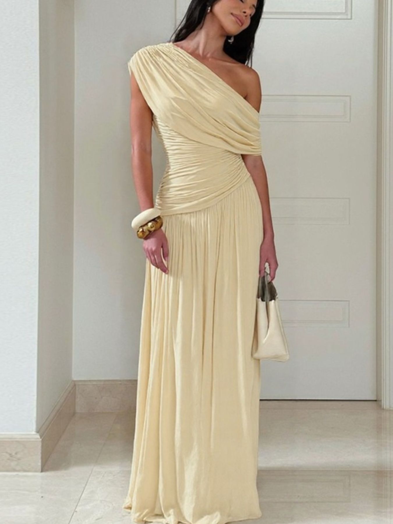 Ophelia One-Shoulder Ruched Maxi Dress Shoulder Ruched Maxi Dress 2