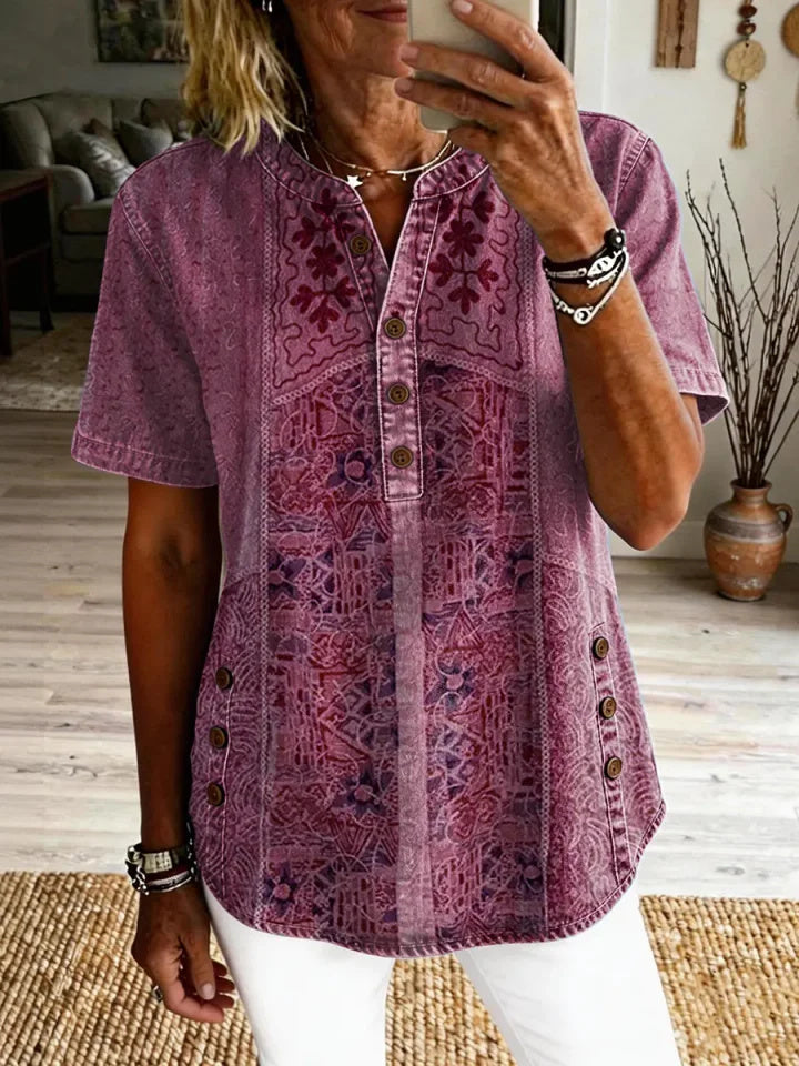 Wilhelmina Art Print Linen Shirt Dress Multicolor 3
