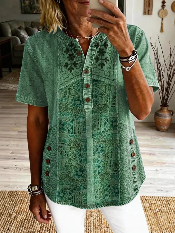 Wilhelmina Art Print Linen Shirt Dress Multicolor 5