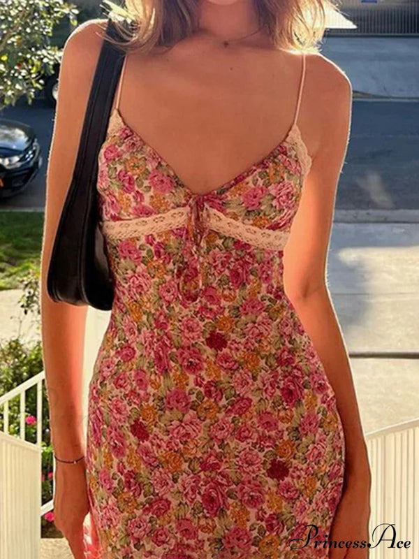Valentina Floral Spaghetti Strap Maxi Dress