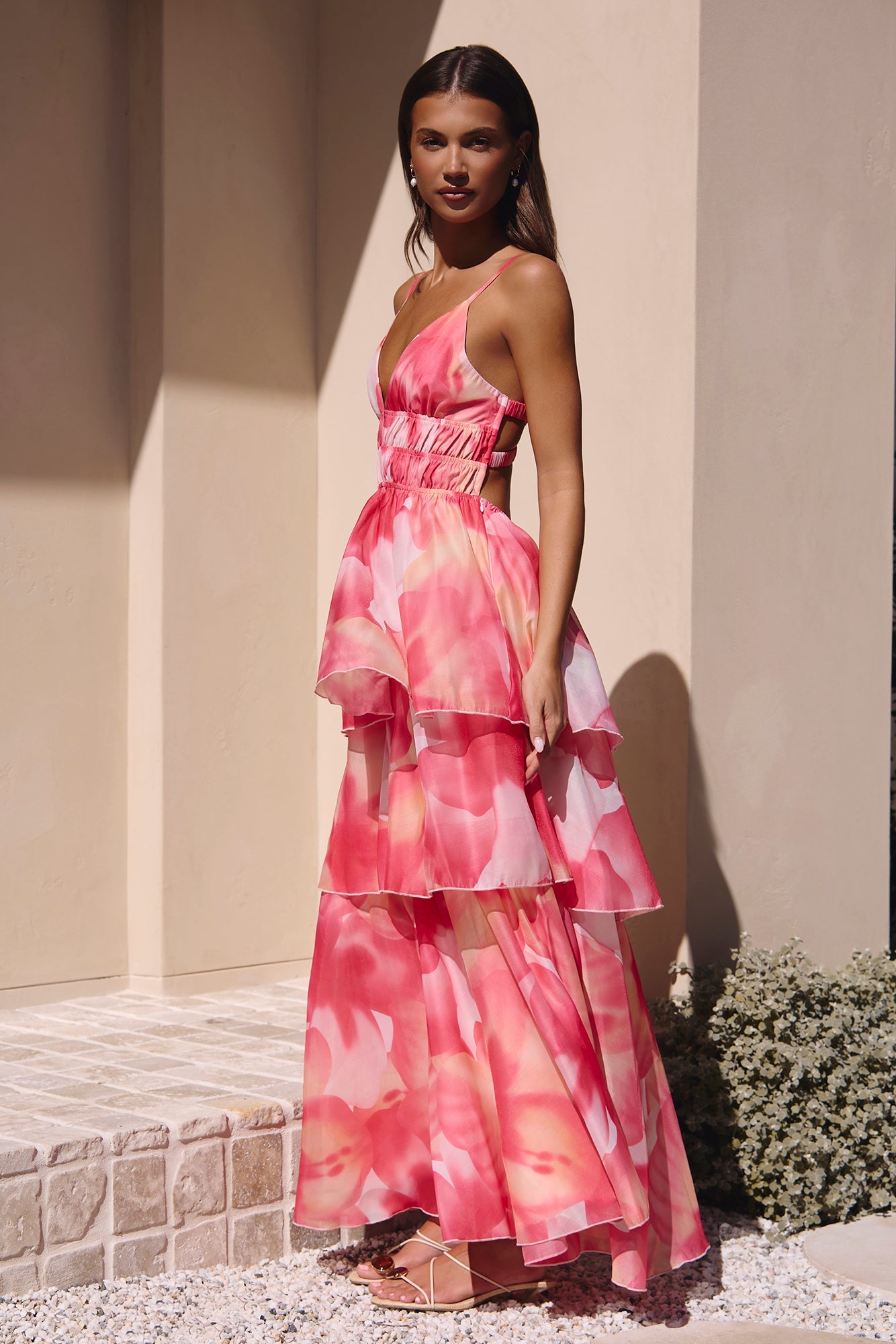 Valentina Silk Maxi Dress in Blush 7