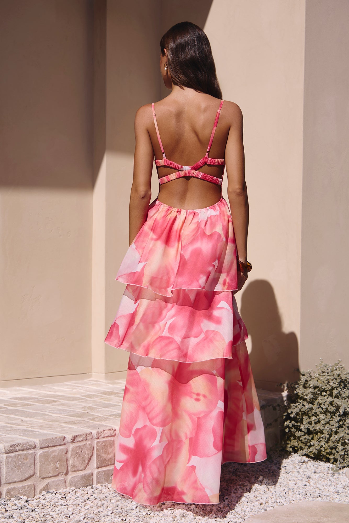 Valentina Silk Maxi Dress in Blush 9