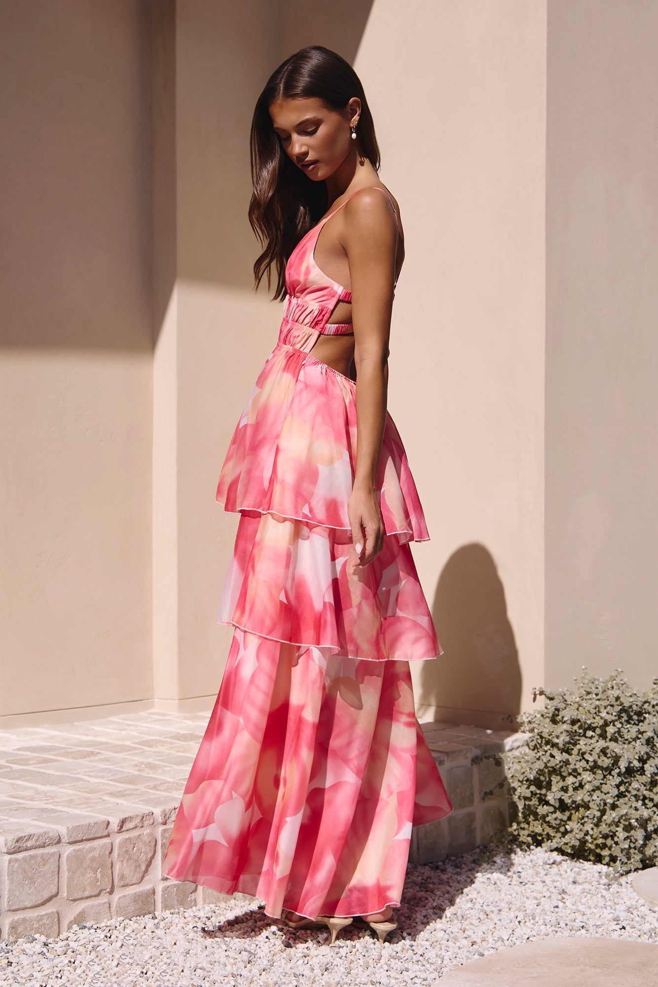 Valentina Silk Maxi Dress in Blush 8