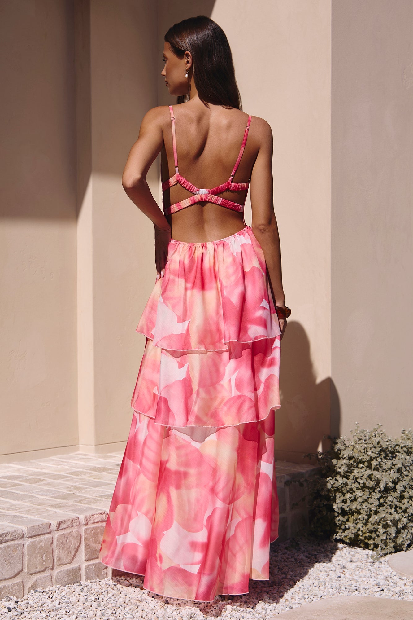 Valentina Silk Maxi Dress in Blush 2
