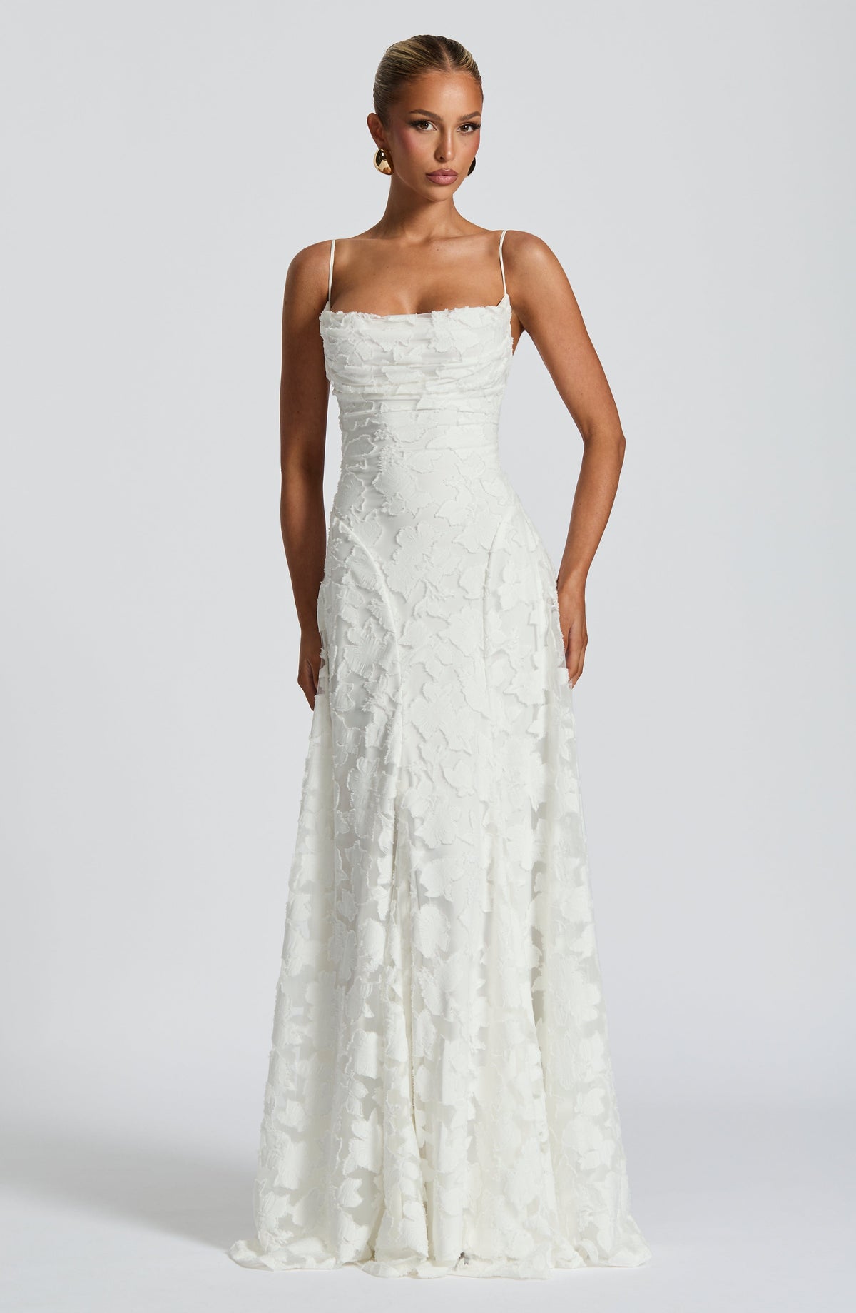 Calliope Flowing Maxi Dress Ivory 3