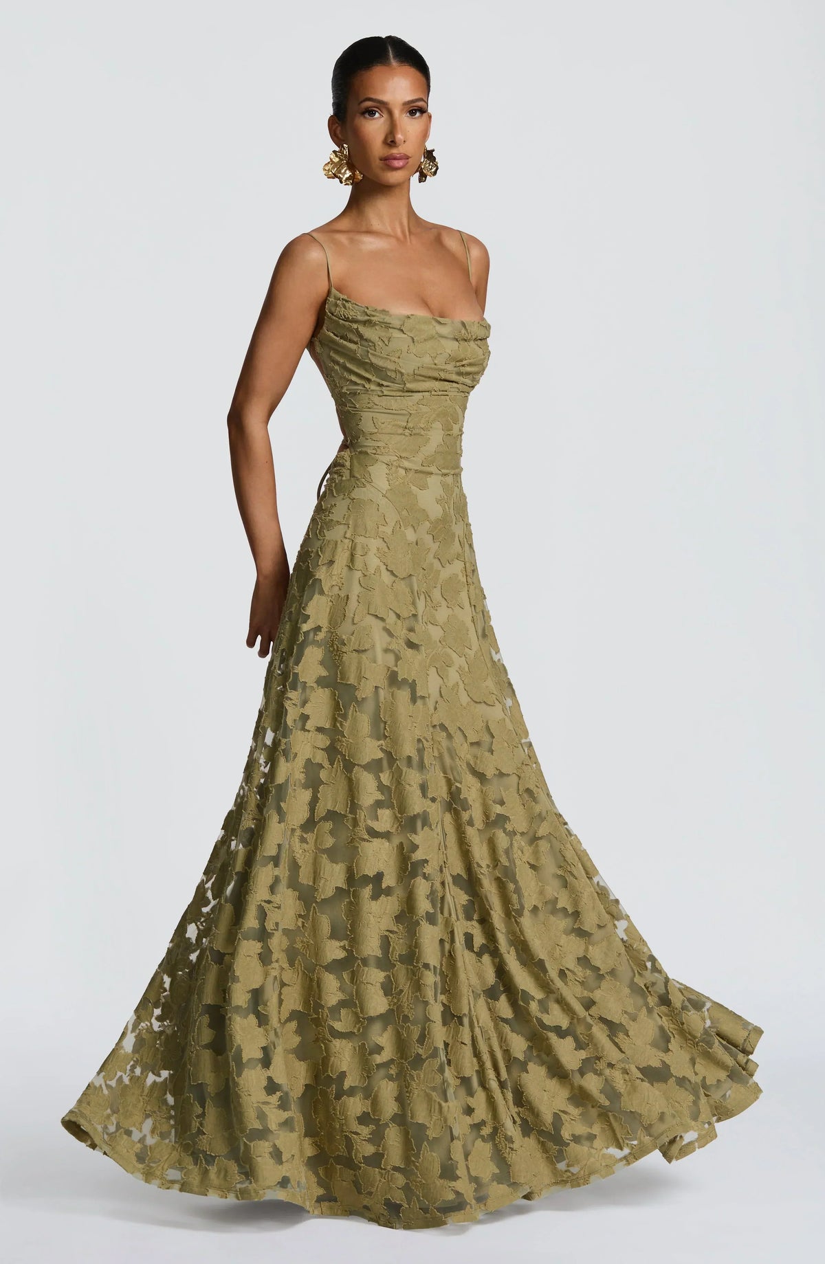 Calliope Flowing Maxi Dress Cherry paint 9