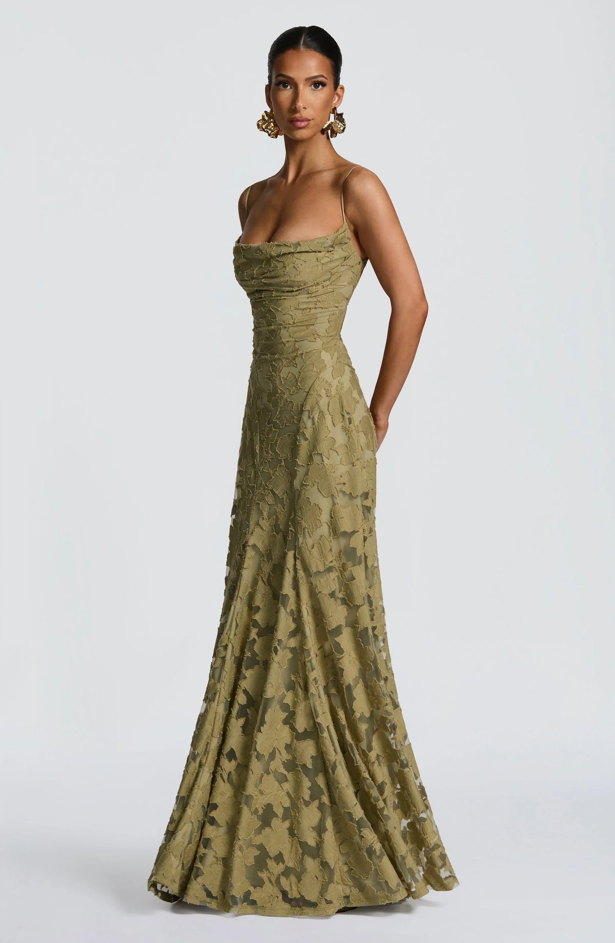Calliope Flowing Maxi Dress Sage 8