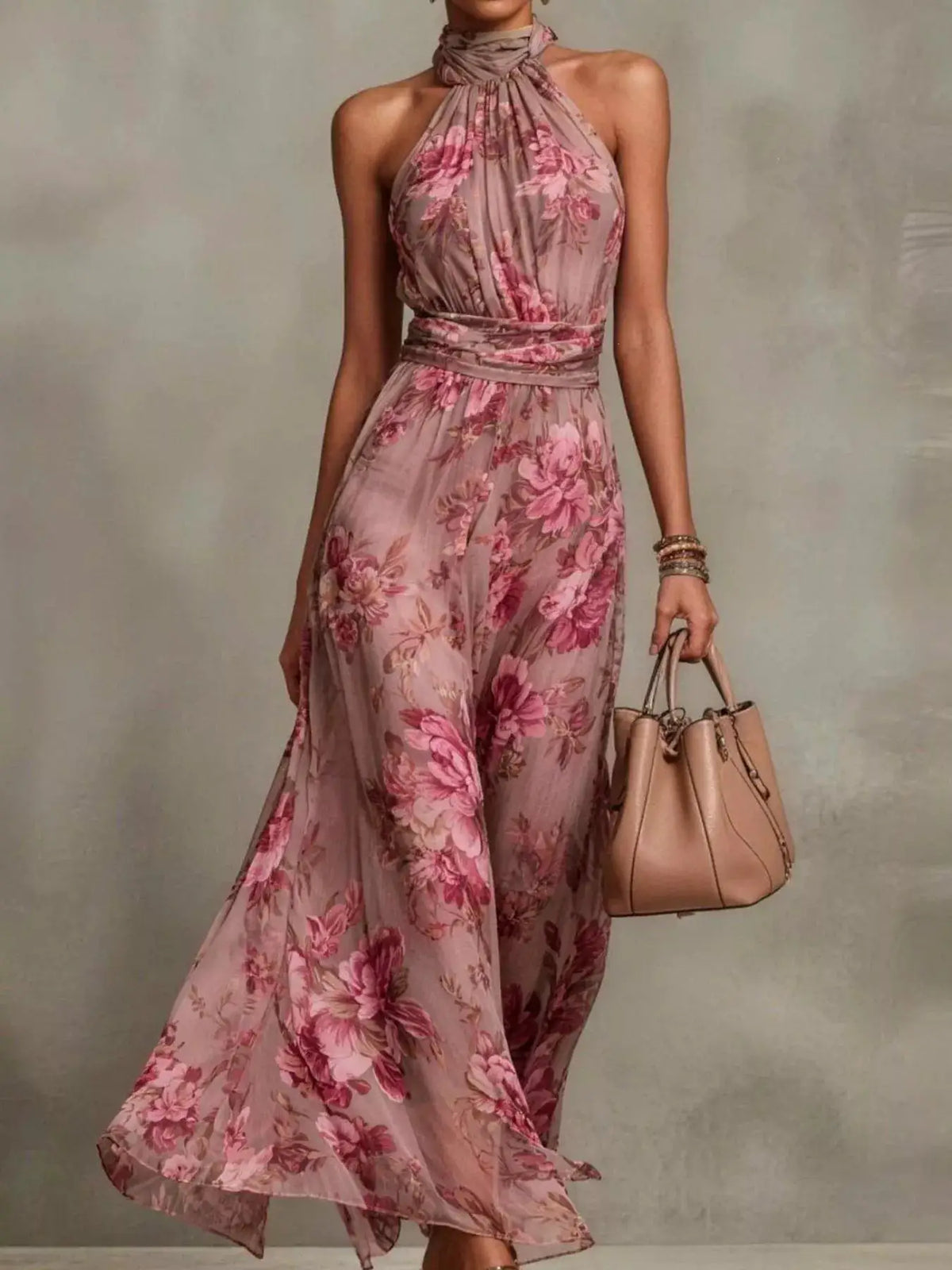 Valentina Floral Maxi Dress Green 10