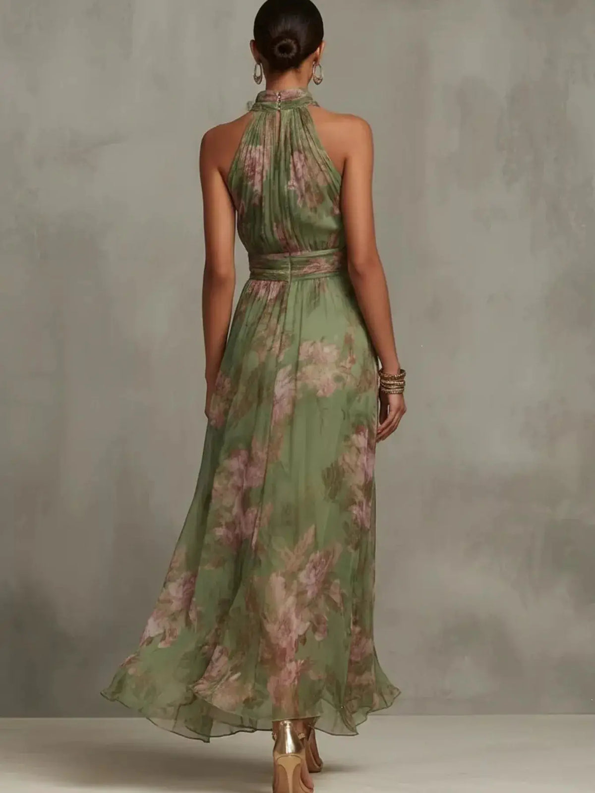 Valentina Floral Maxi Dress Light Blue 3