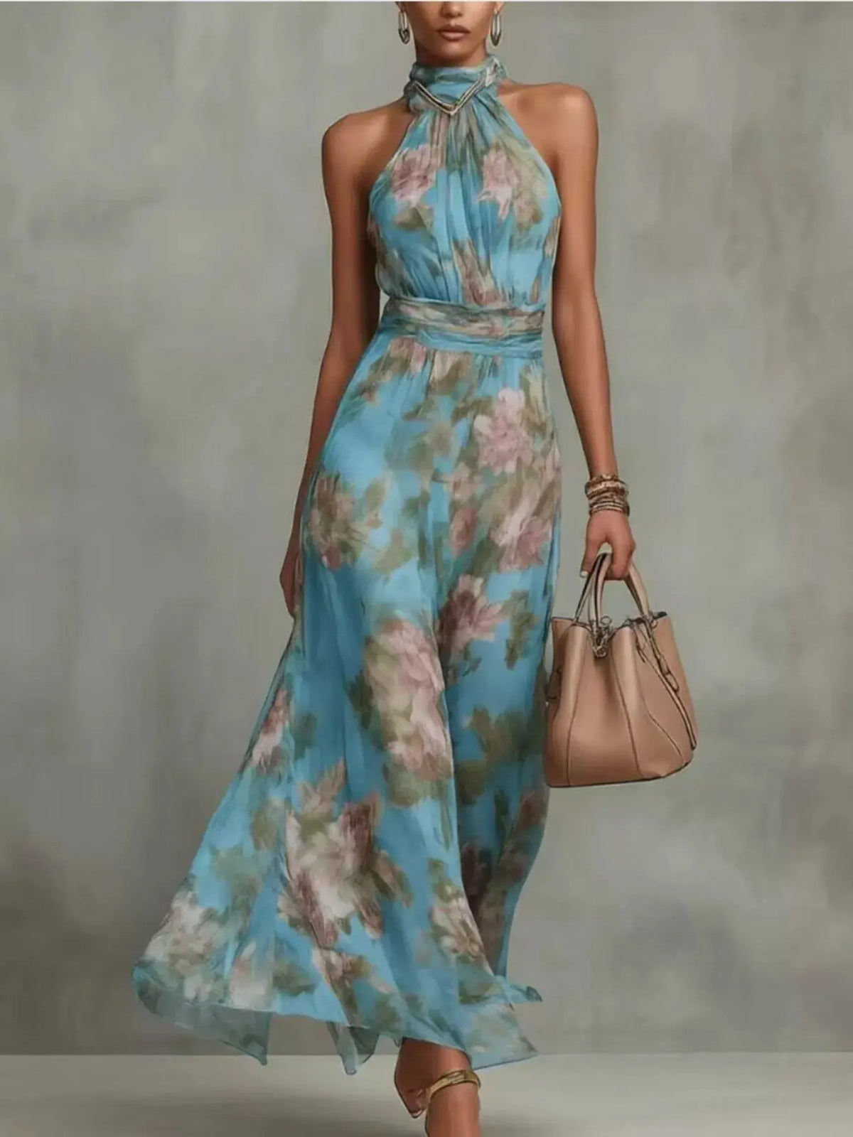 Valentina Floral Maxi Dress Pink 7