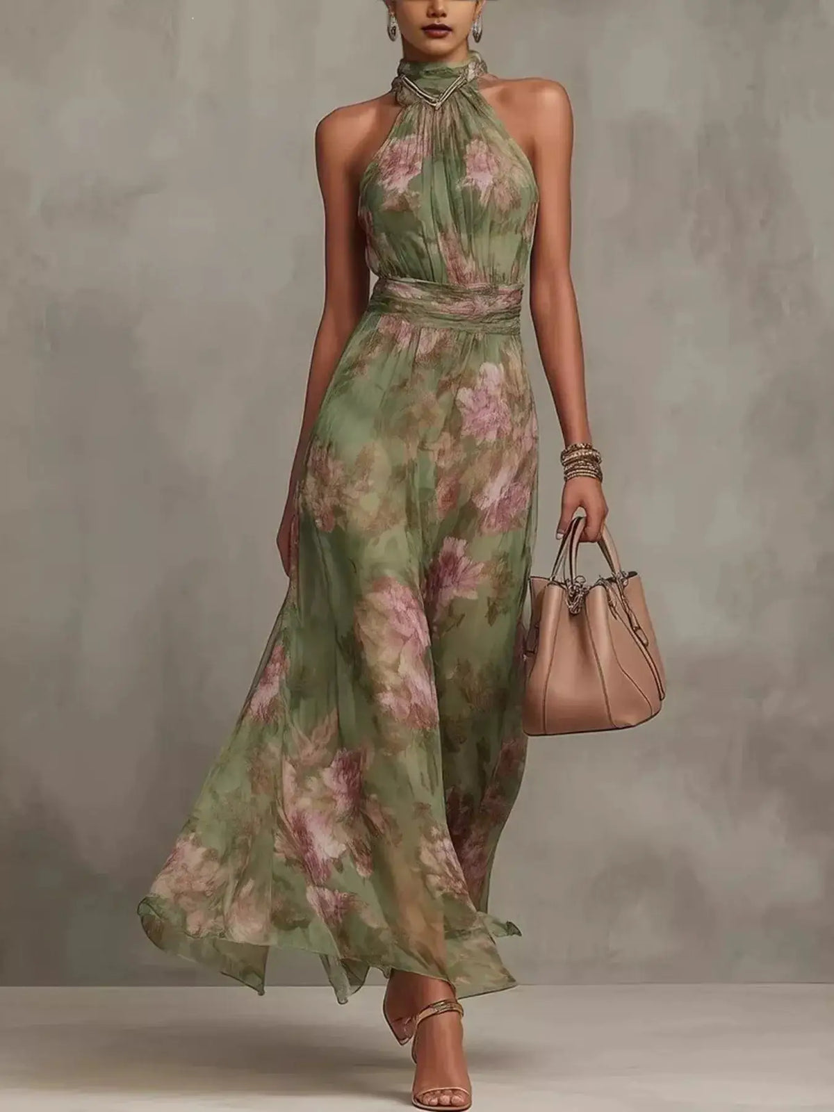 Valentina Floral Maxi Dress Light Purple 2