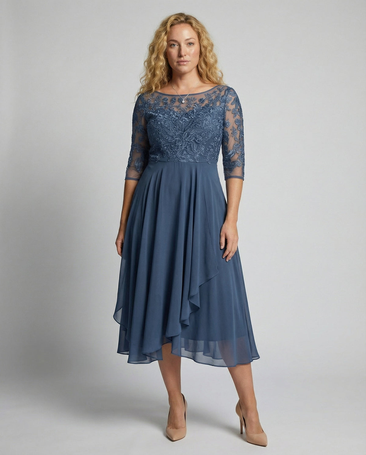 Margot Satin A-Line Midi Dress Multi 15