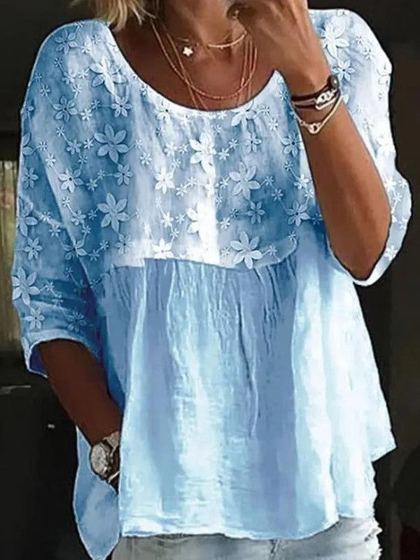 Fenna Lace Patchwork Shirt Dress White 2