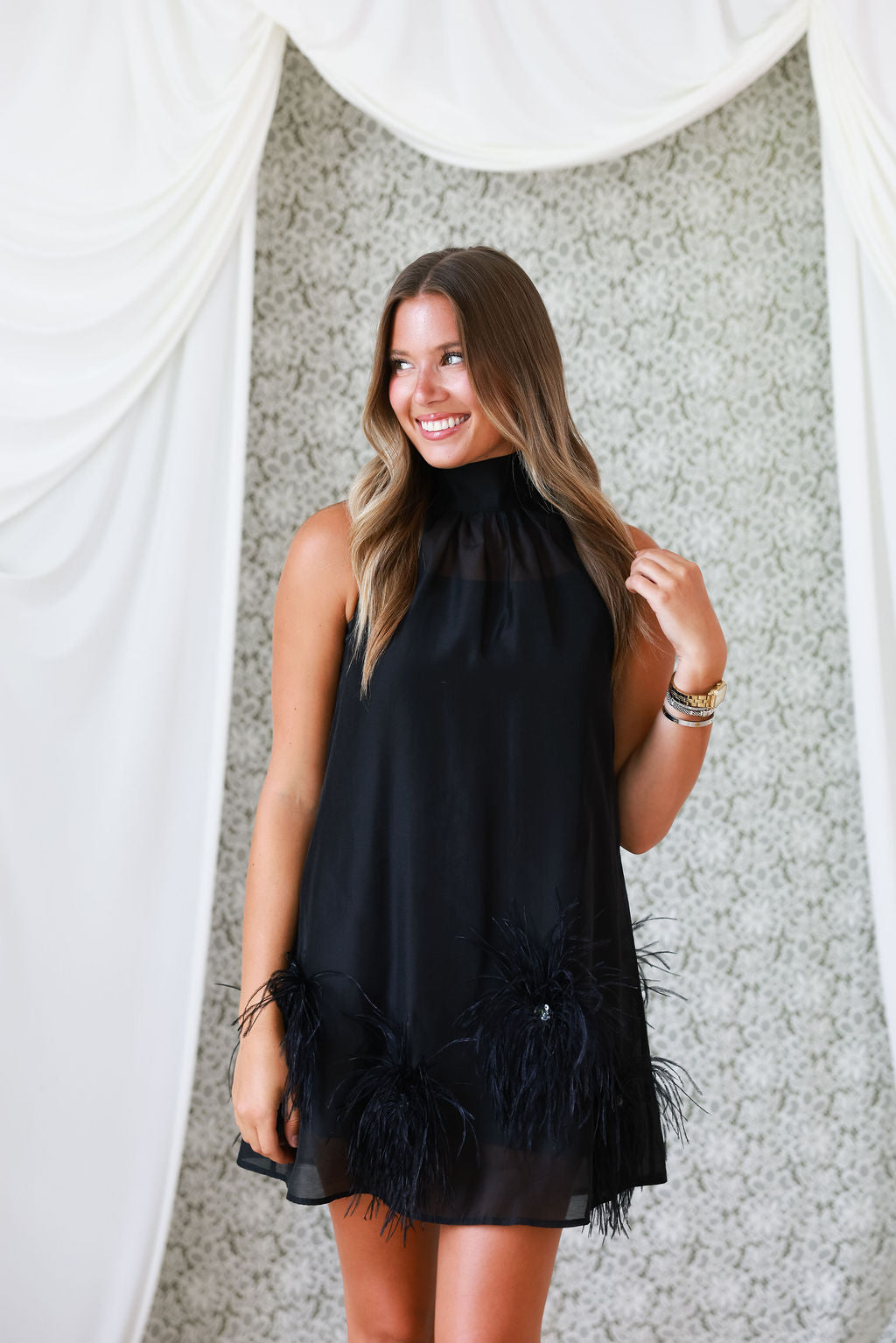Emmy Satin Slip Dress in Black Black 1