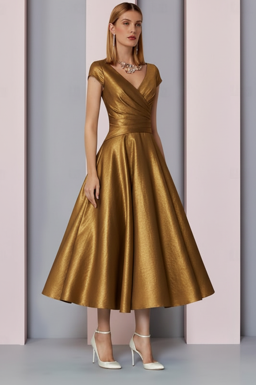 Eleanor Satin A-Line Dress Pearl Pink 5