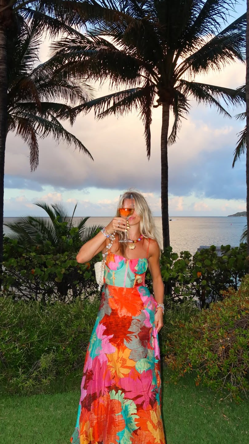 Rahima Floral Maxi Dress Orange Floral 2