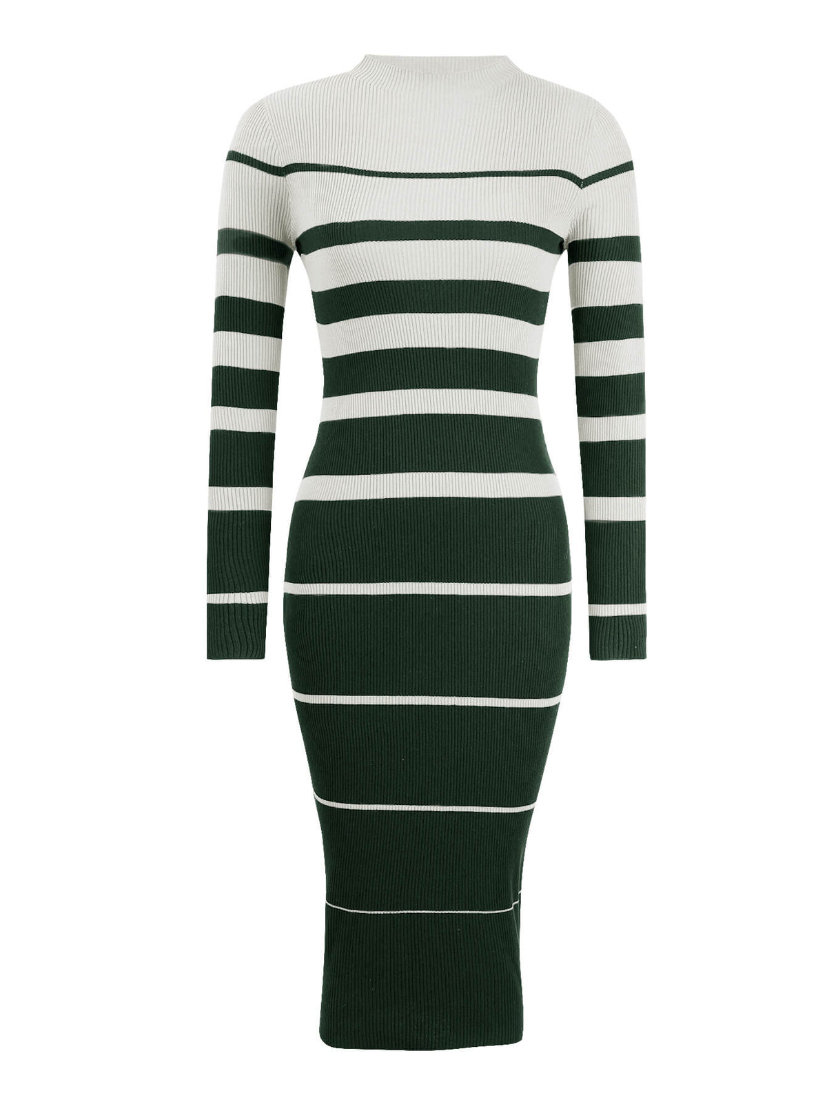 Margot Striped Midi Sweater Dress Green 5