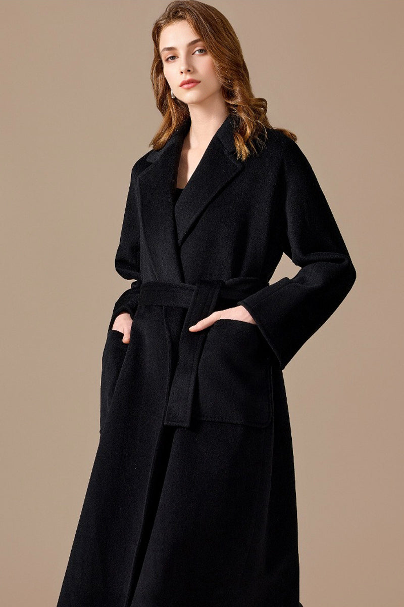 Margot Cashmere Wrap Coat Black 6