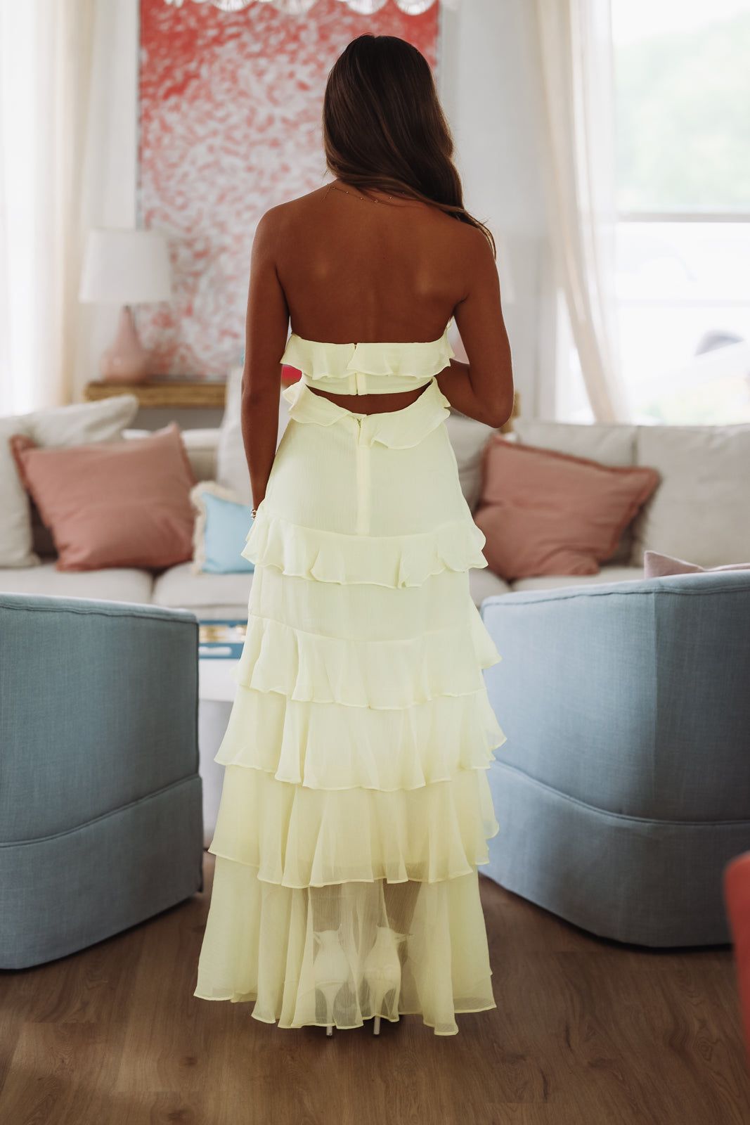 Margot Silk Maxi Dress in Butter Yellow Yellow 3