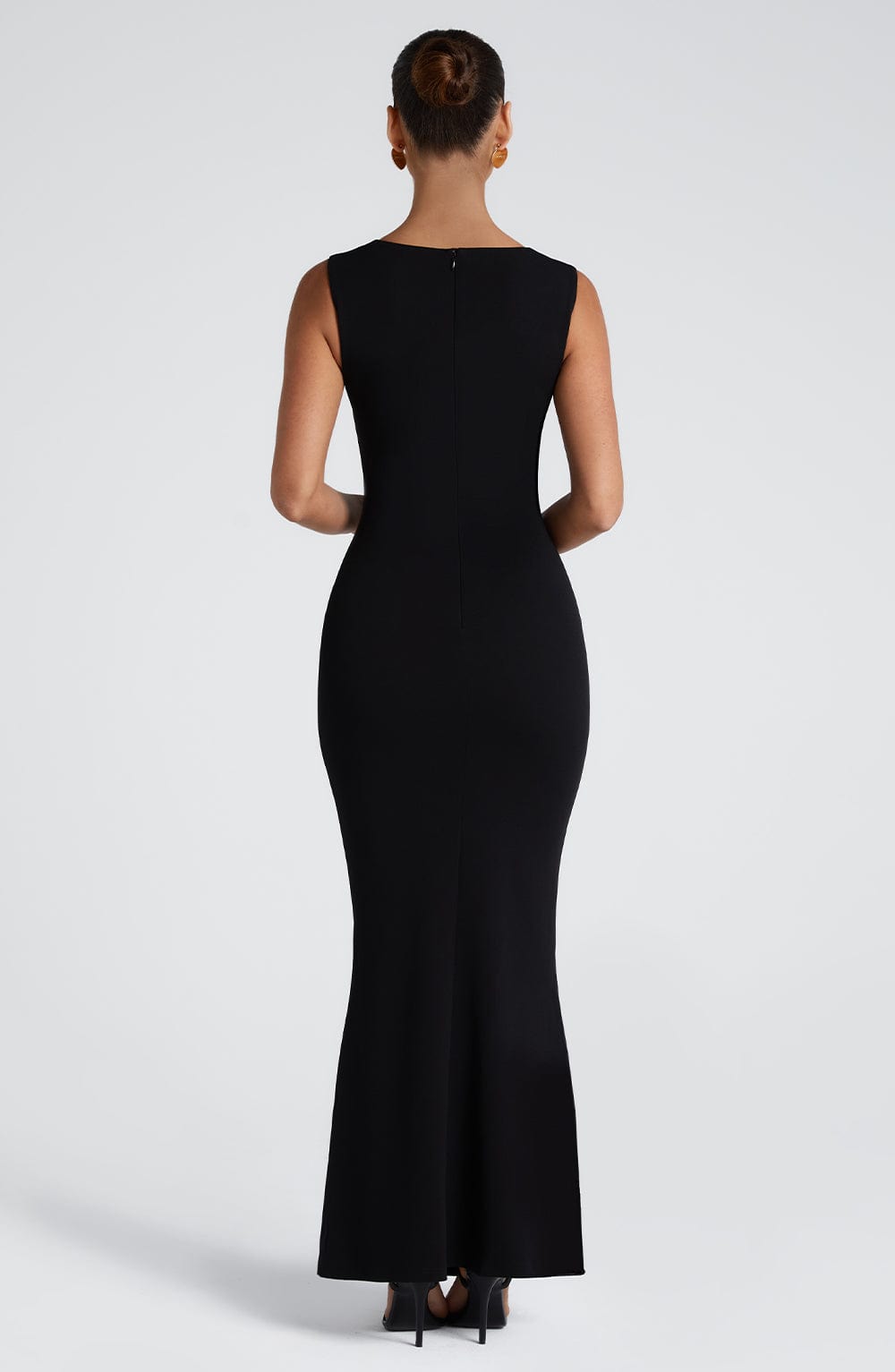 Helena Satin Maxi Dress Black 4