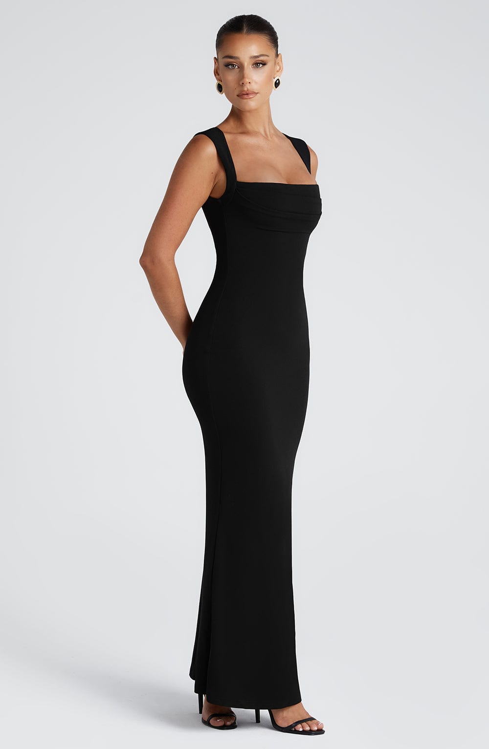 Helena Satin Maxi Dress Black 6