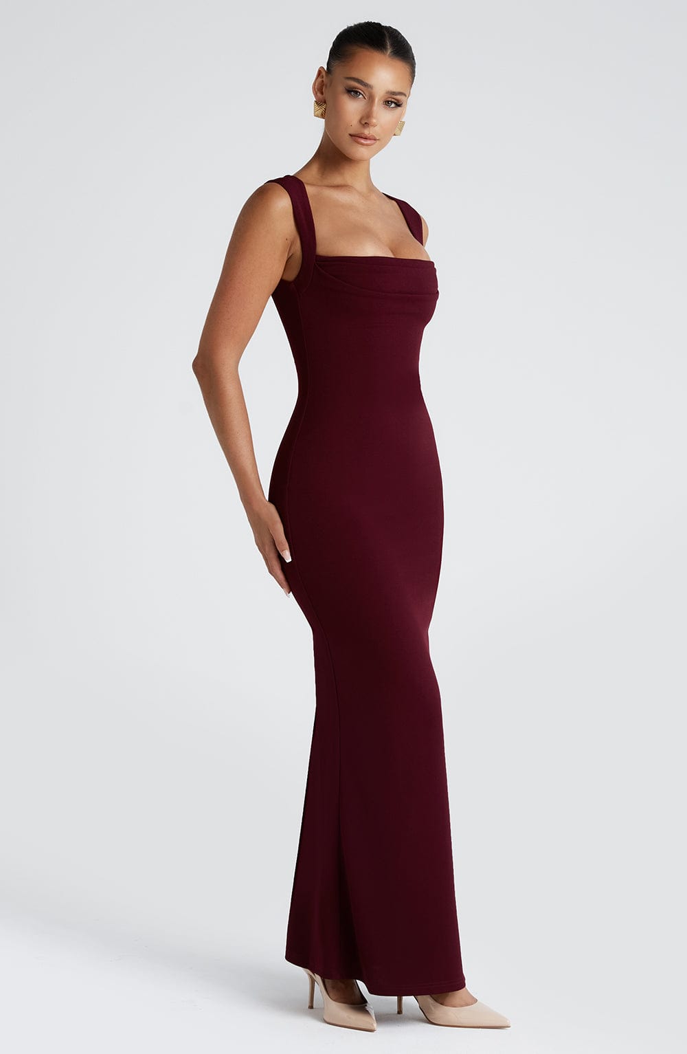 Helena Satin Maxi Dress Cherry Lacquer 6