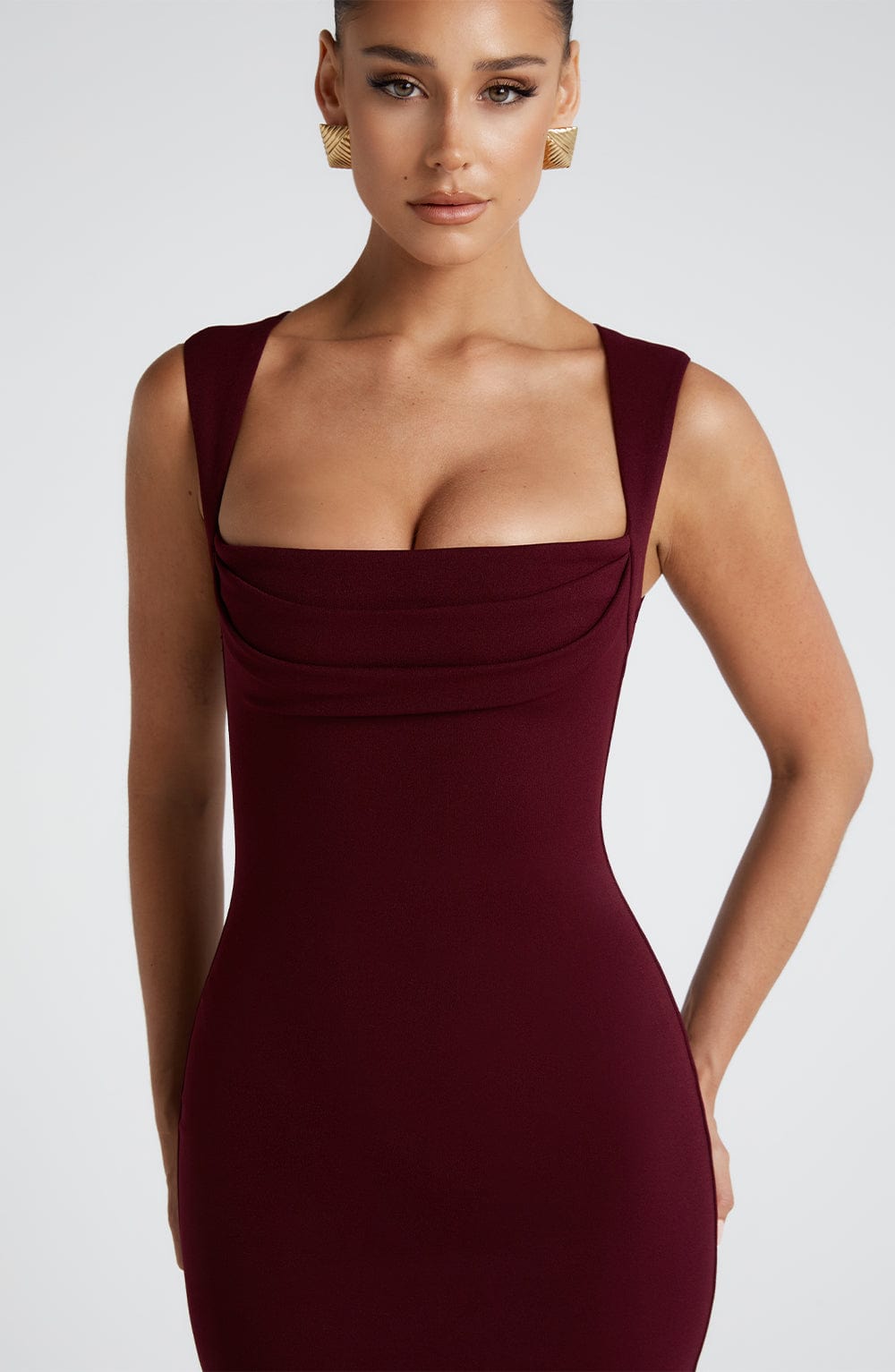 Helena Satin Maxi Dress Cherry Lacquer 5