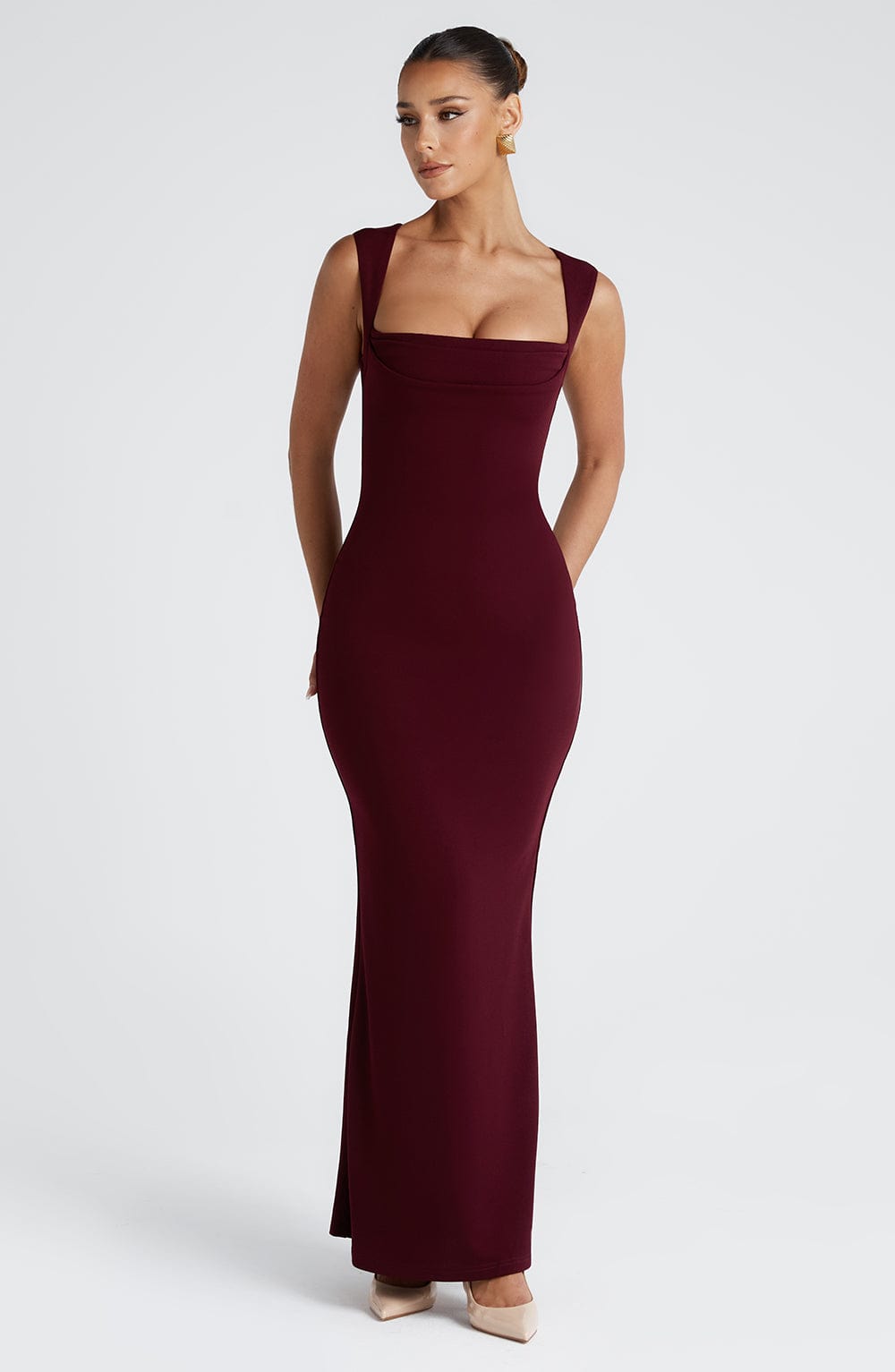 Helena Satin Maxi Dress Cherry Lacquer 7
