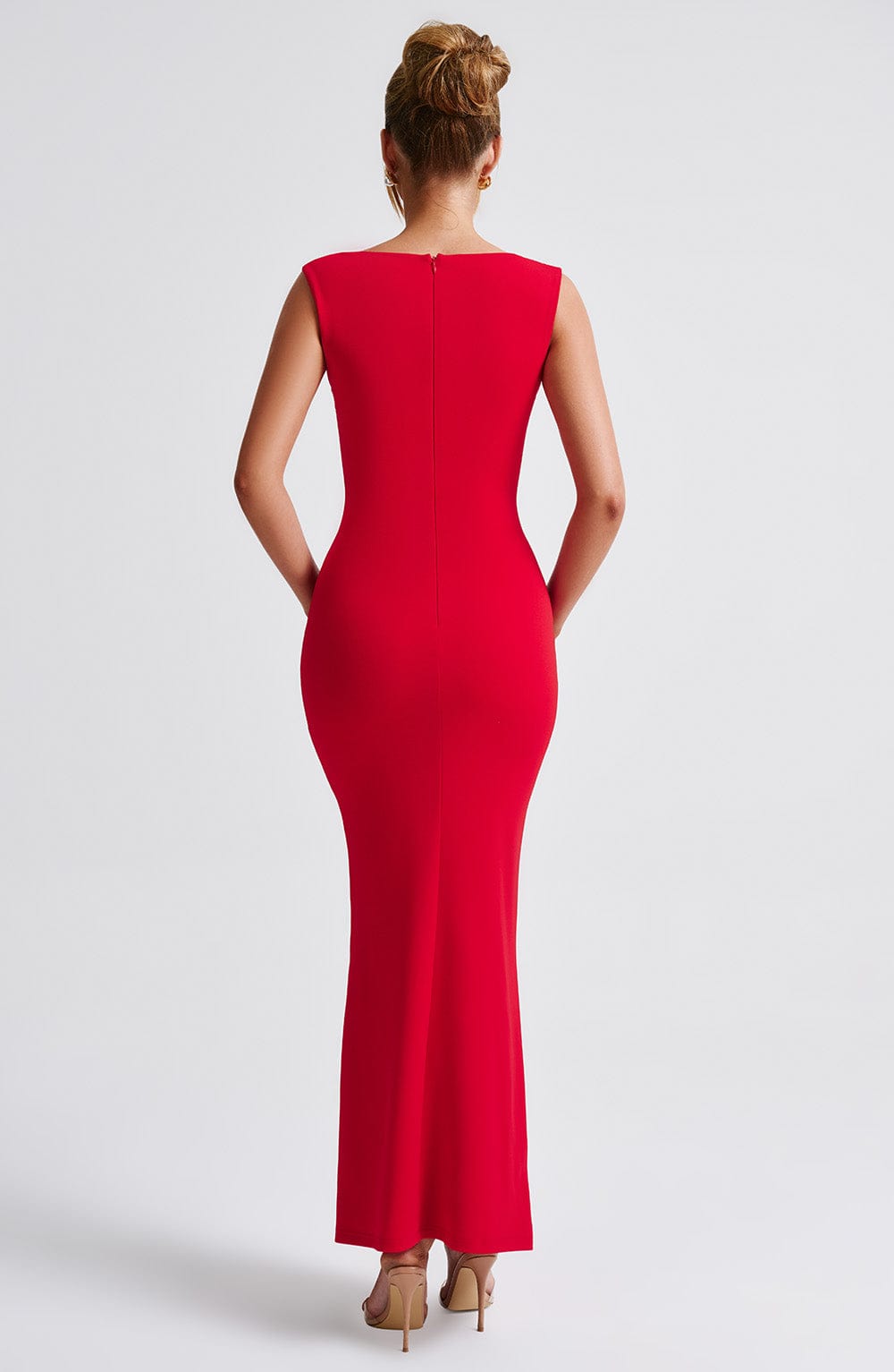 Helena Satin Maxi Dress Red 8