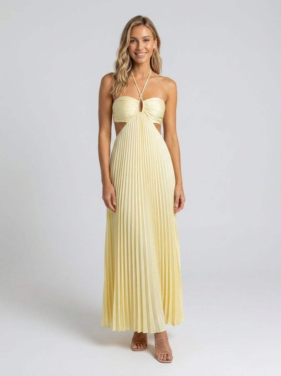 Valencia Maxi Dress Golden Ivory front