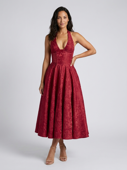 STEPHANIE MIDI DRESS Red 1