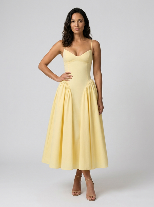 JULIE MIDI DRESS Yellow 1