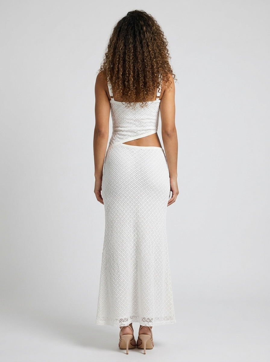 White Crochet back