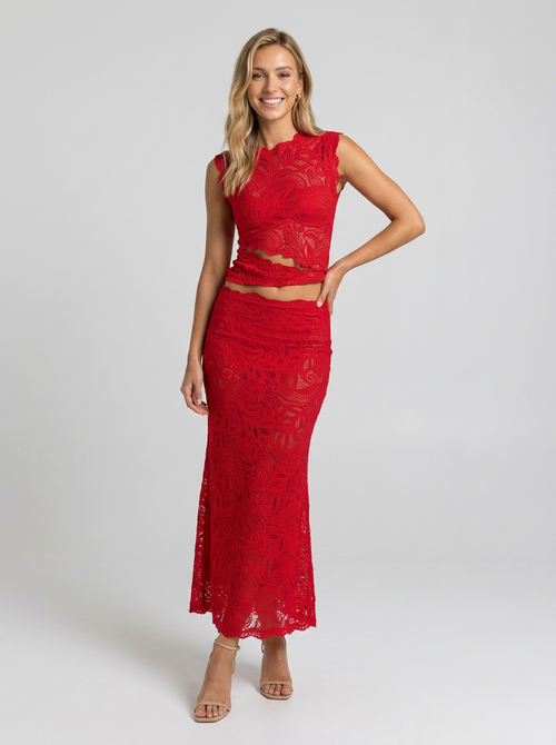 LENA LACE SET Red 1
