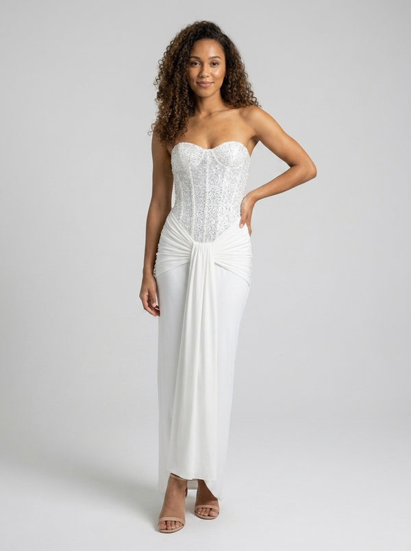 NATHALIE STRAPLESS EMBELLISHED GOWN