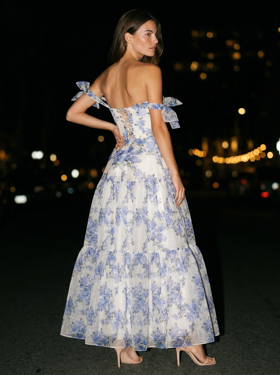 Noemi Velvet Maxi Dress Blue 2