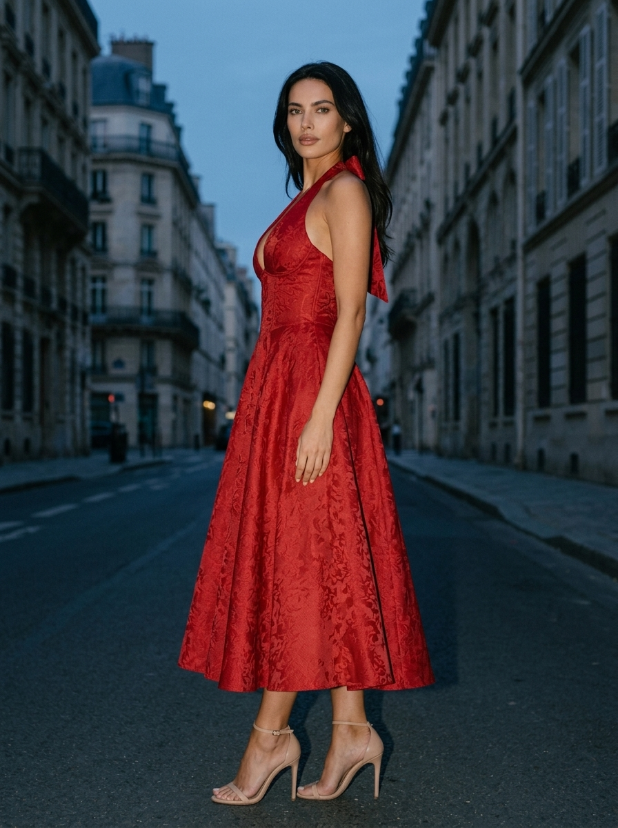 Stephanie Velvet Midi Dress Lemon 5