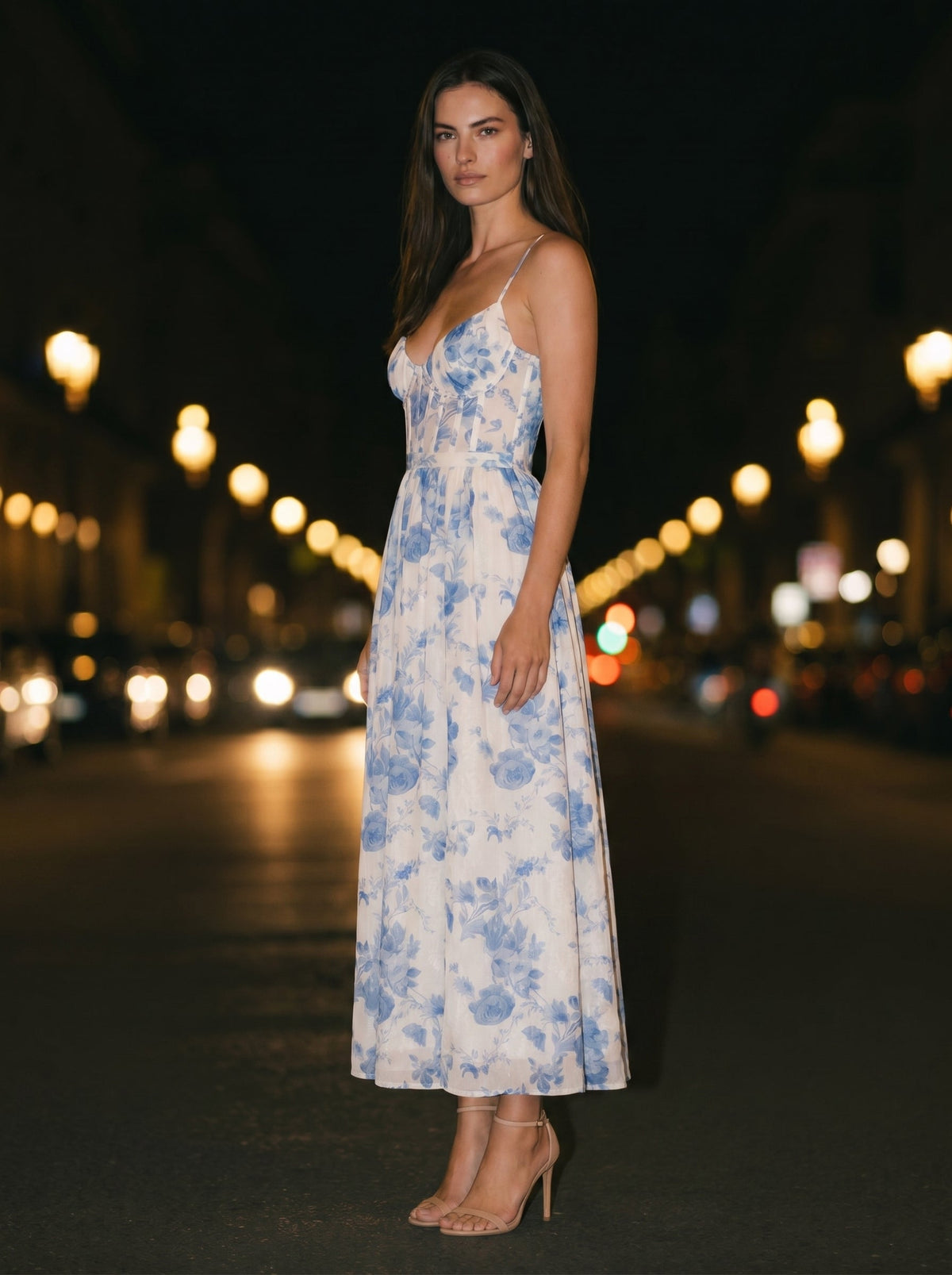 Amira Velvet Maxi Dress Powder Blue 53