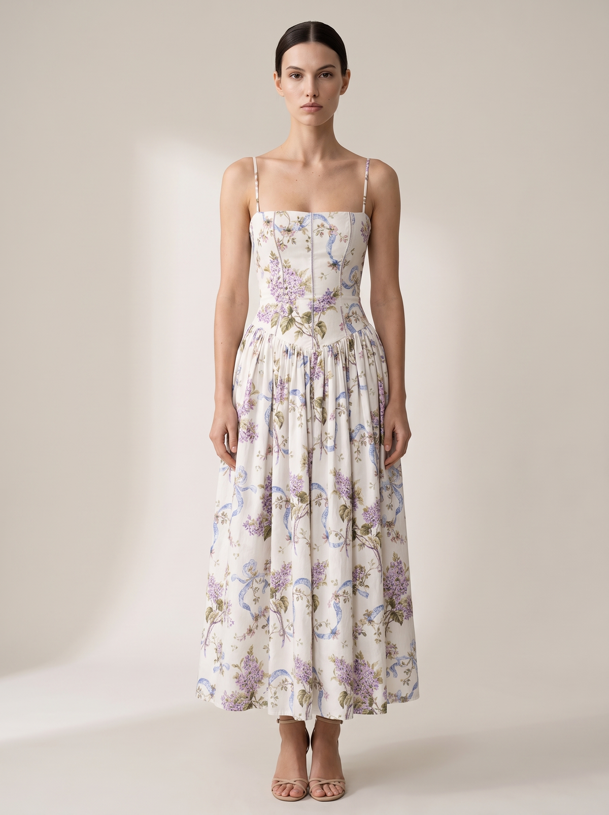 Isabelle Floral Maxi Dress in Garden Bloom Pearl White 1