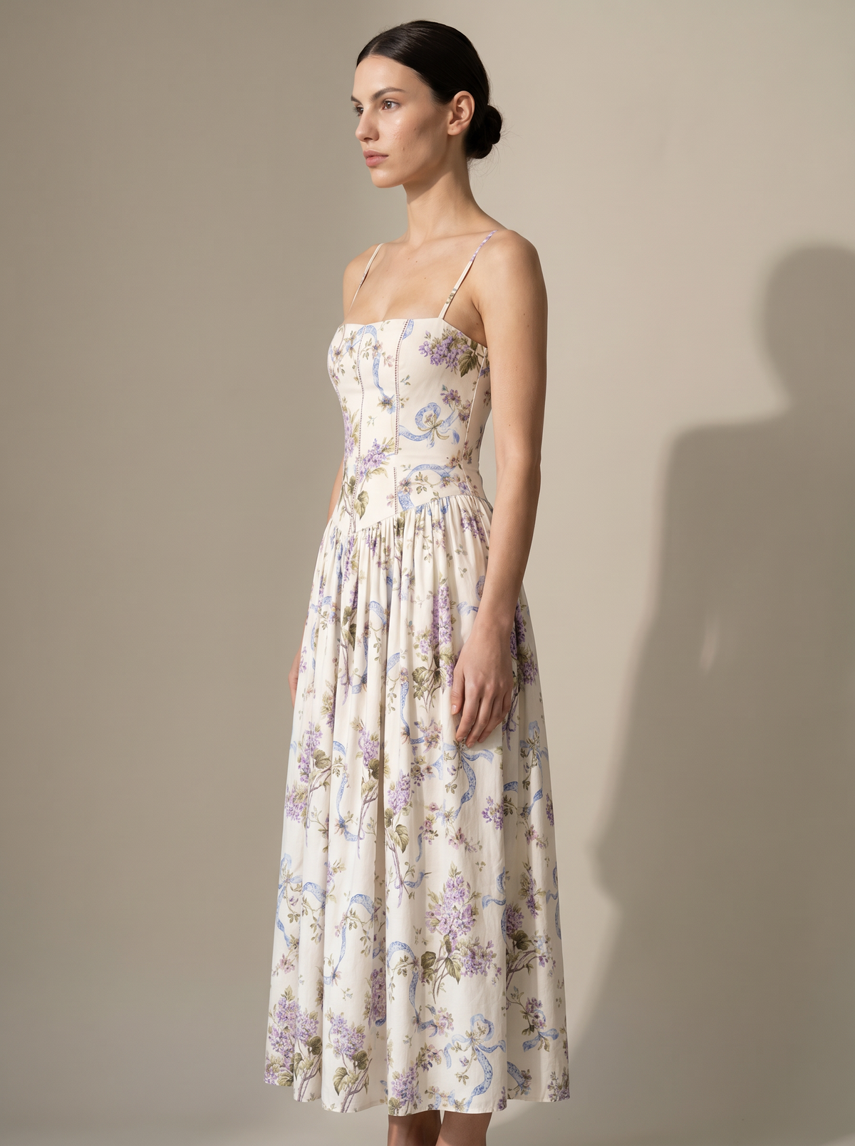 Isabelle Floral Maxi Dress in Garden Bloom Pearl White 2