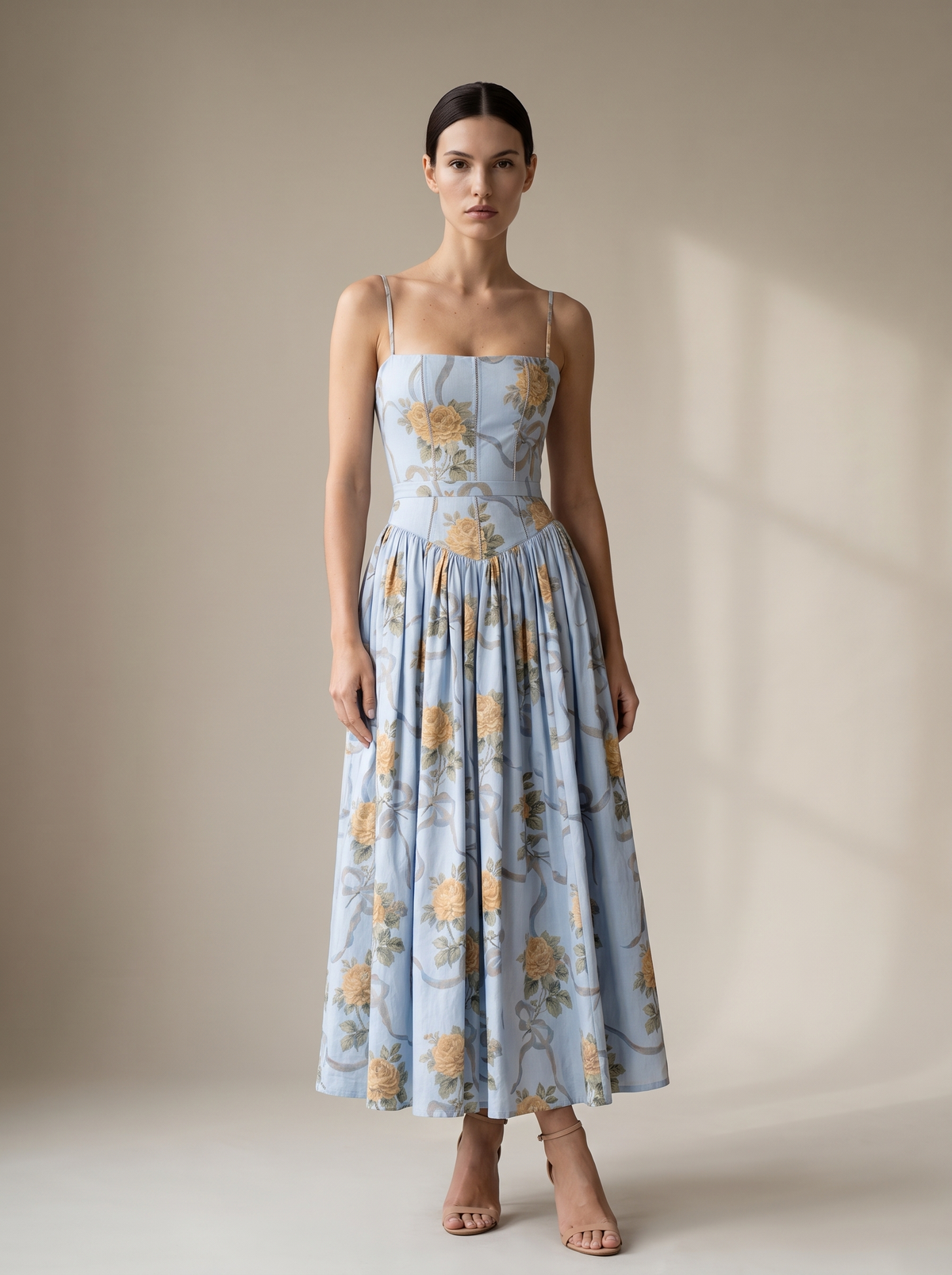 Isabelle Floral Maxi Dress in Garden Bloom Peach Blossom 9