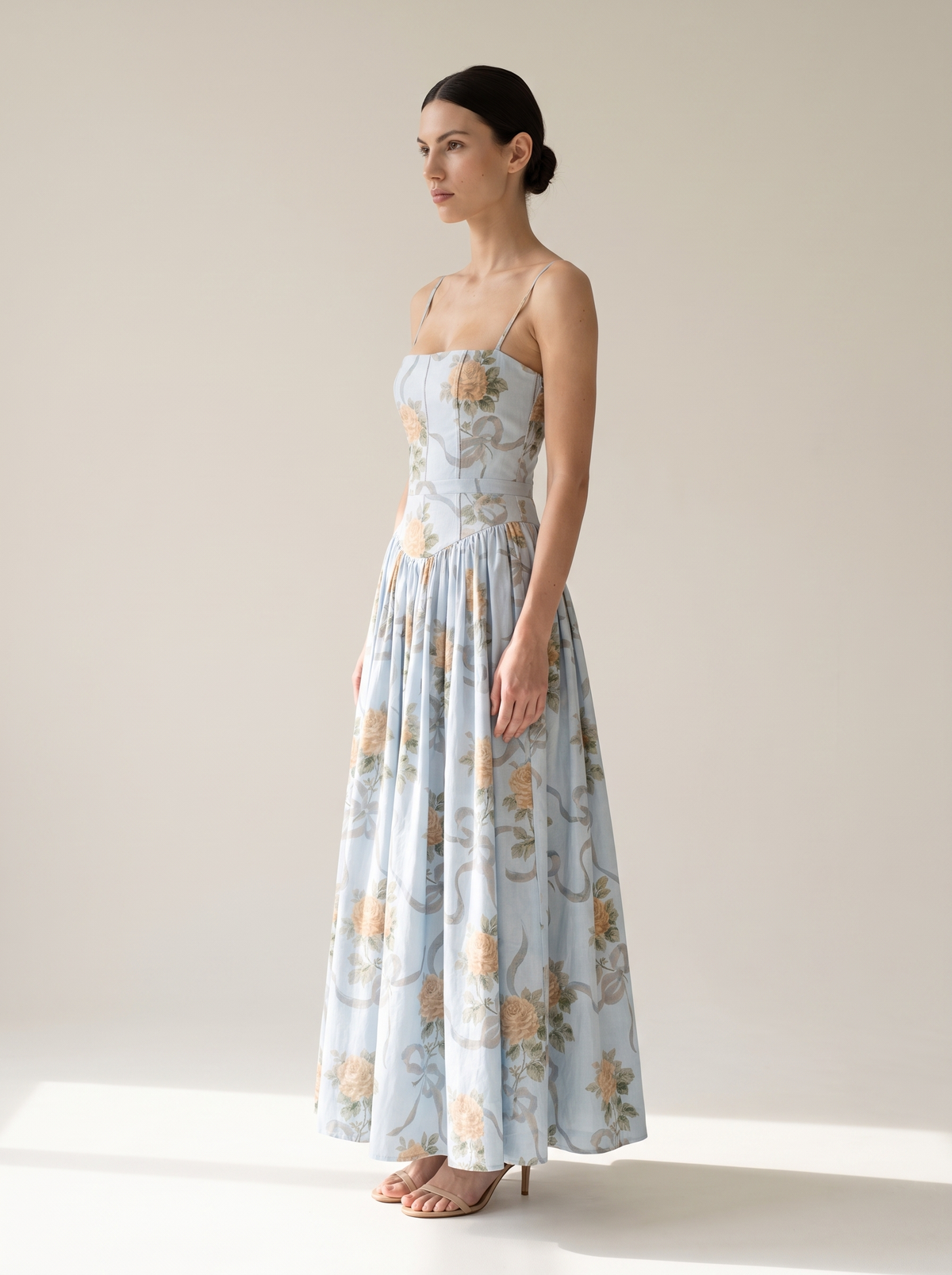 Isabelle Floral Maxi Dress in Garden Bloom Peach Blossom 10