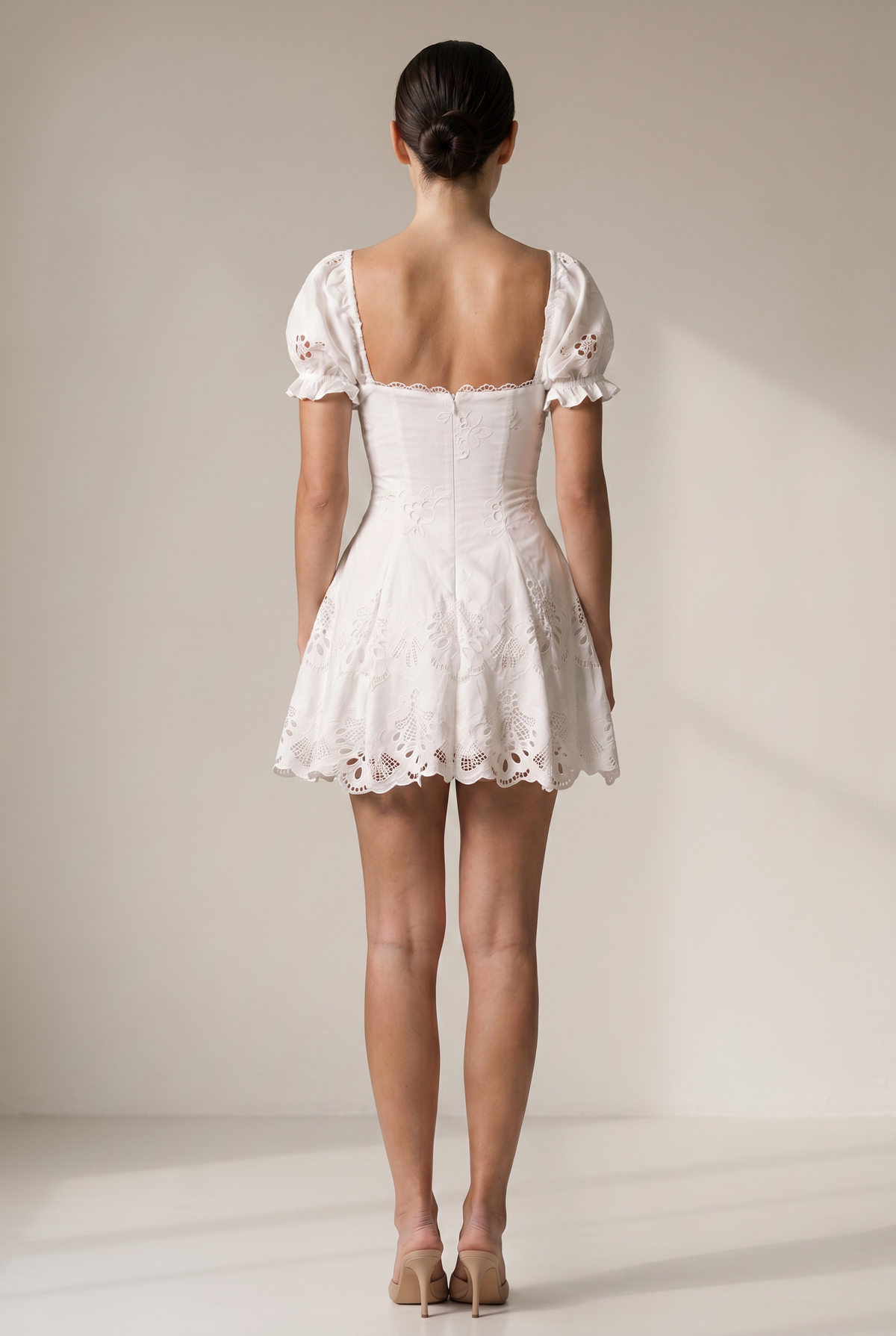 Sara Velvet Mini Dress White 3