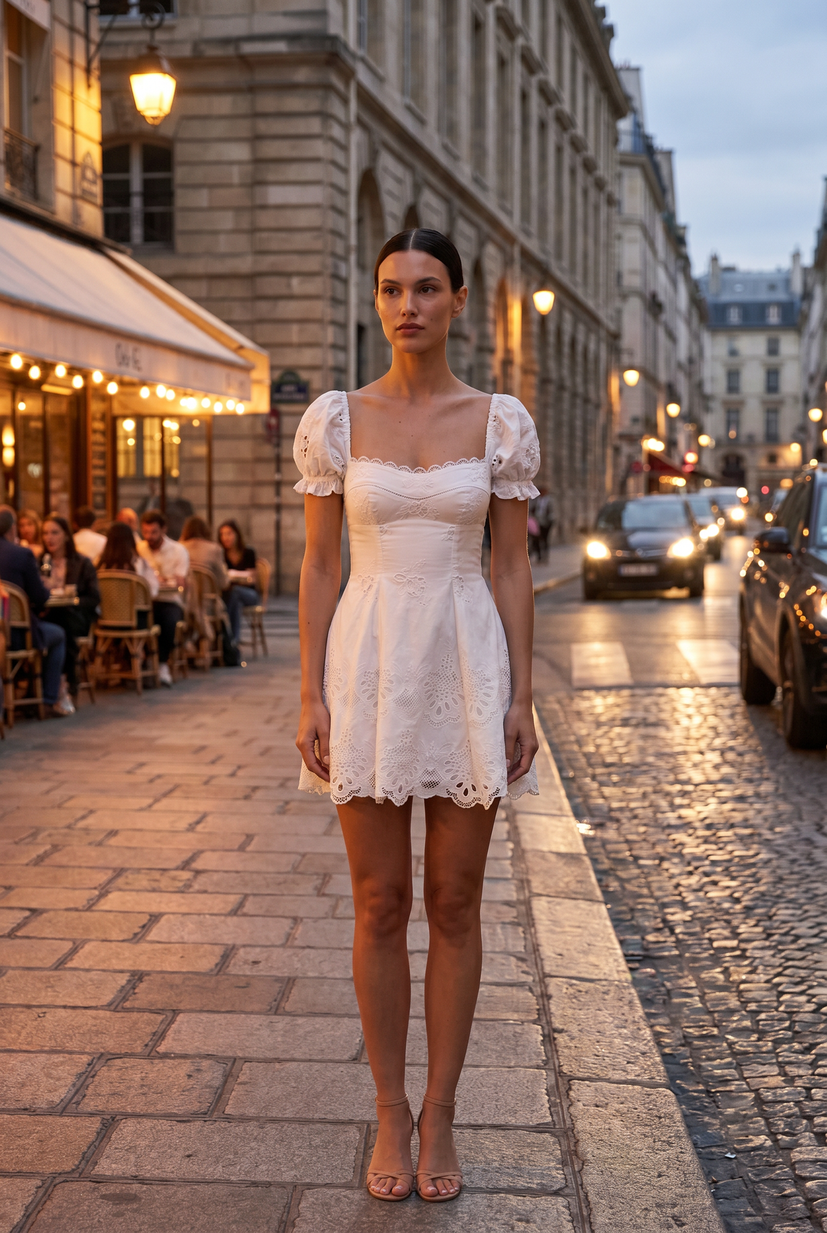 Sara Velvet Mini Dress White 6